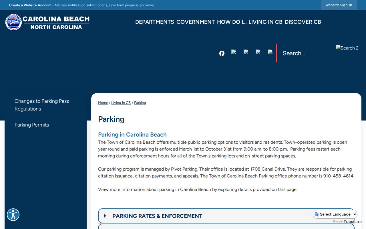 Carolina Beach court records Town parking administration
