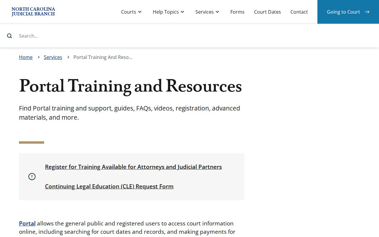 New Hanover County docket search Portal training and case search resources