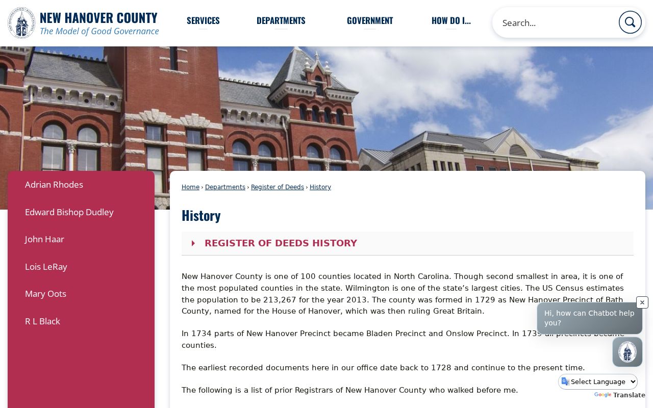 New Hanover County court docket local history