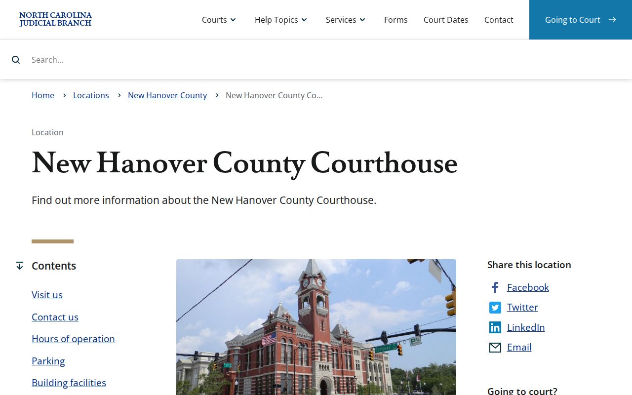 New Hanover County court docket courthouse clerk access