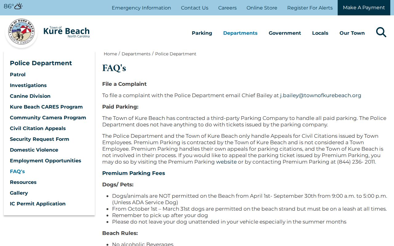 Kure Beach court records distinction in official Police guidance