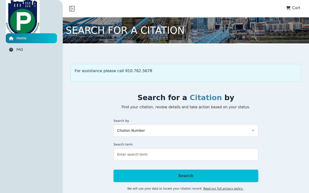Wilmington court records city parking citation search